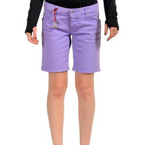 Dsquared2 Women's Colored Purple Denim Bermuda Shorts US S IT 40